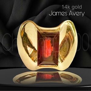 James Avery 14k gold garnet Monaco HUGE luxurious ring